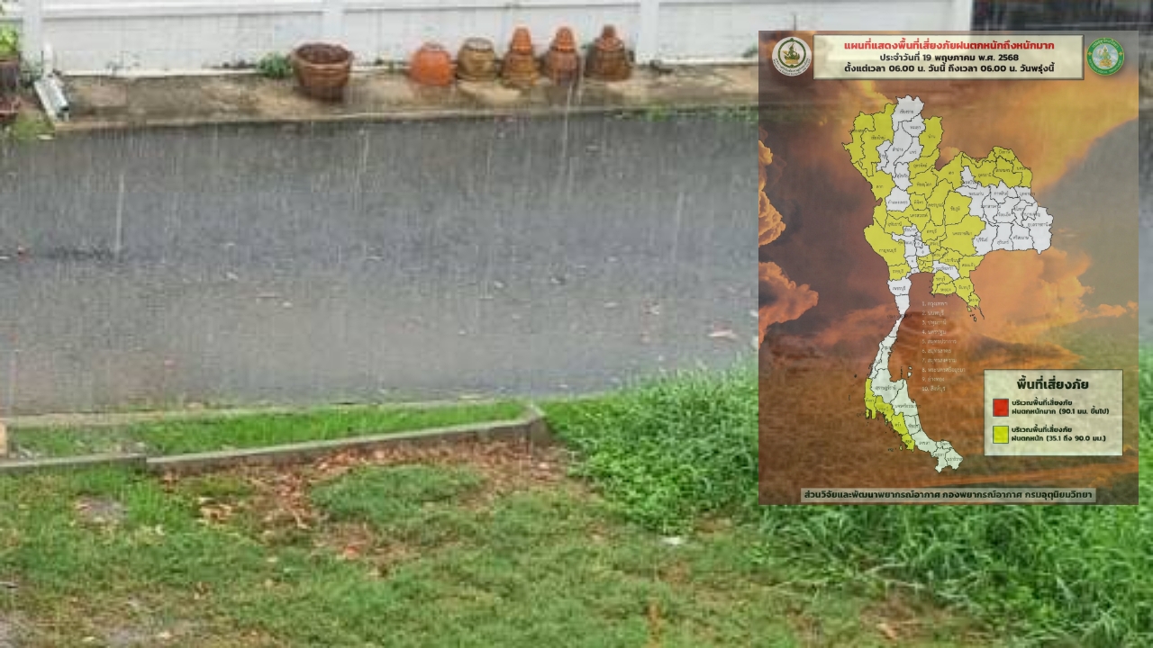 23-30 พ.ค. หลายพื้นที่ ฝนตกหนัก เตือนชายแดนไทย-เมียนมา เสี่ยงน้ำท่วม