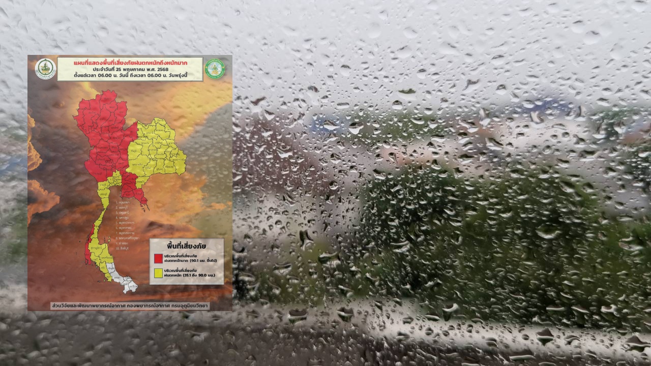 อุตุฯ เตือนหลายจังหวัด เฝ้าระวังฝนตกหนัก น้ำท่วมฉับพลัน