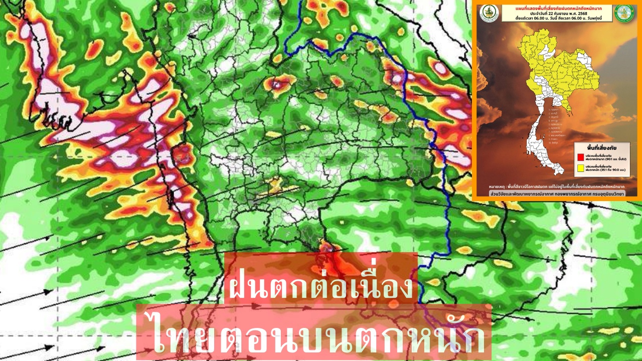 พายุถี่ขึ้น ร่องมรสุมสวิงขึ้นลง กำลังแรง ไทยตอนบน ระวังฝนตกหนัก