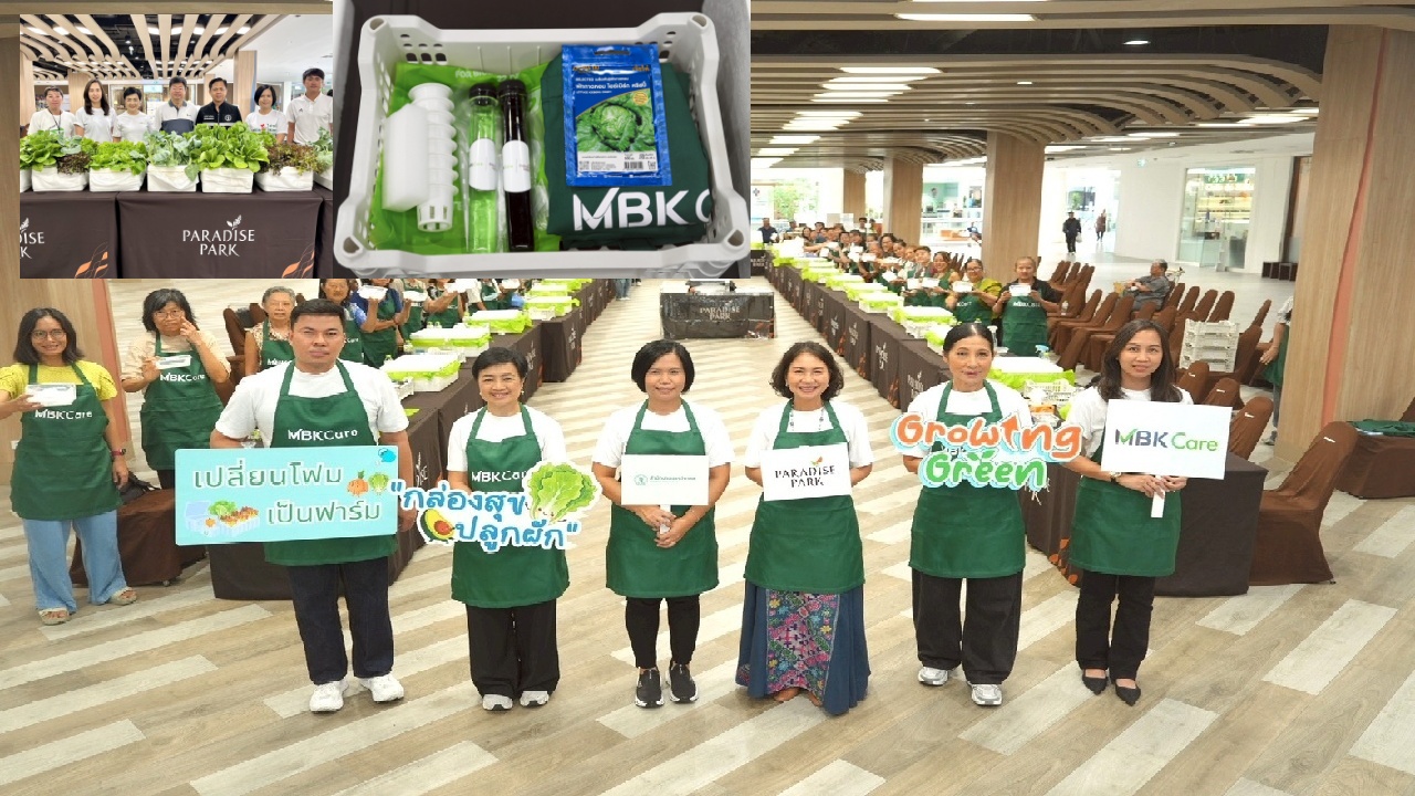 ‘เอ็ม บี เค’ ชวนคนเมืองเปลี่ยนวัสดุเหลือใช้ สู่พื้นที่สีเขียว ‘กล่องสุข ปลูกผัก’