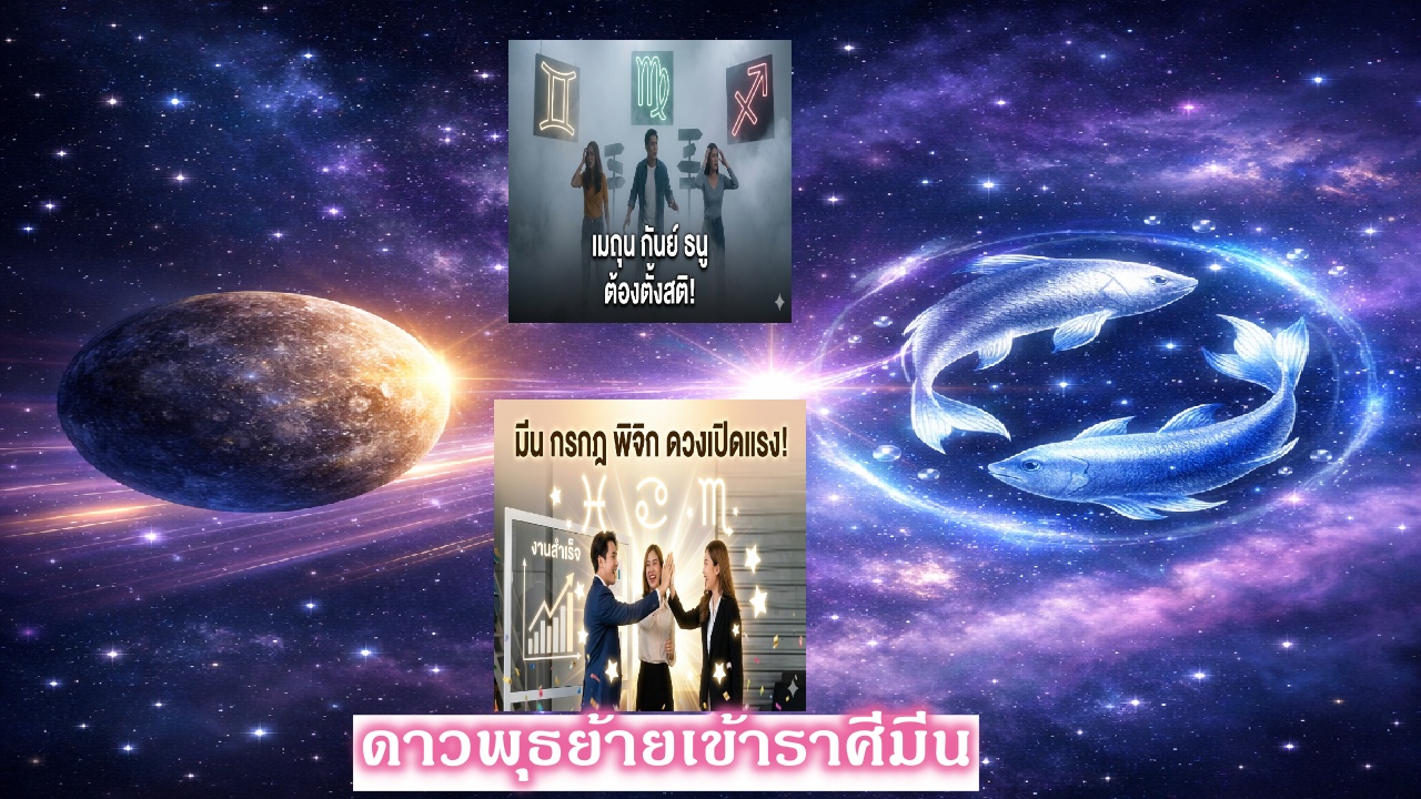 ดาวพุธ ยกเข้าราศีมีน 7 เมษา 2569 เปิดดวงแรง! วิธีพลิกชะตา